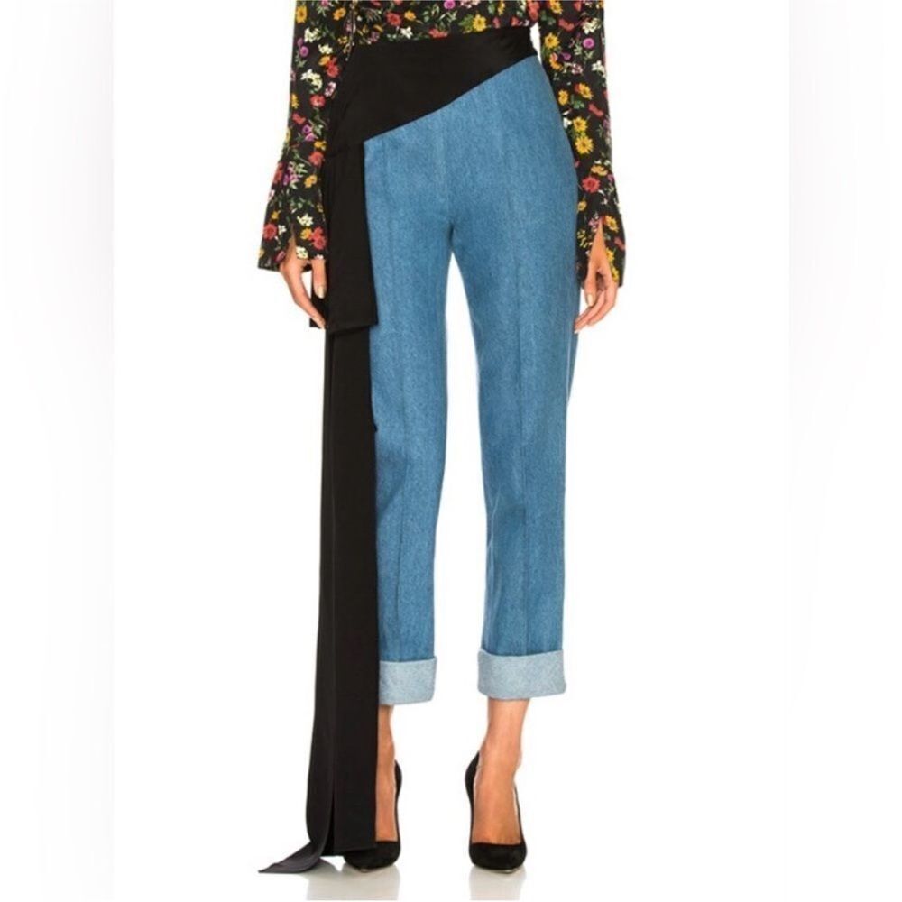 Hellessy Blue Jeans with Black overlay detail, US0